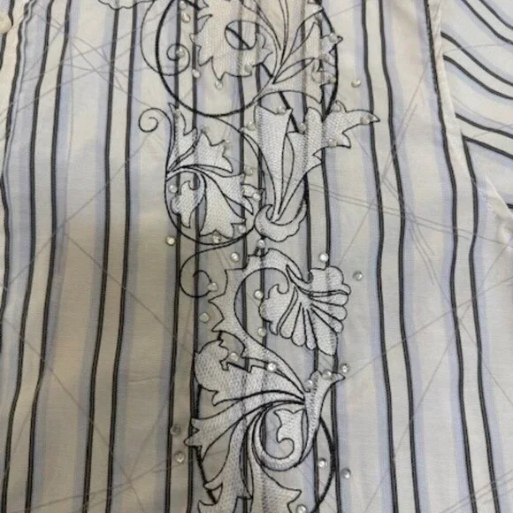 Lamasini Men's Button Up Western Cowboy Long Sleeve Y2K Shirt Large - Picture 12 of 13